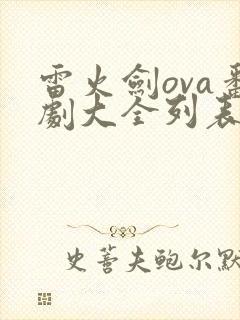 雷火剑ova番剧大全列表