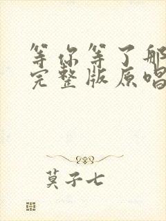 等你等了那么久完整版原唱封面