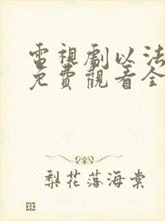 电视剧以法之名免费观看全集播放