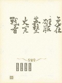 战火英雄免费观看完整版在线全集封面