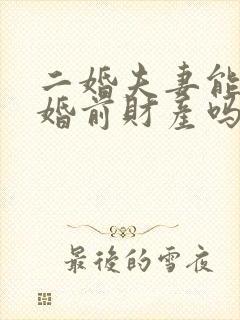 二婚夫妻能分割婚前财产吗封面