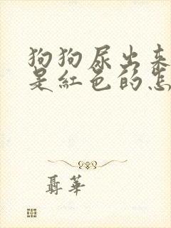 狗狗尿出来的血是红色的怎么办