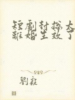 短剧封总太太的离婚生效了