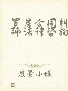 买房合同纠纷律师法律咨询