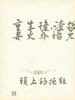 重生后,渣总追妻火葬场免费阅读