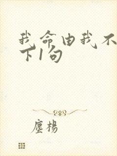 我命由我不由天下1句封面