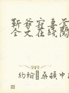 靳爷宠妻套路多全文在线阅读