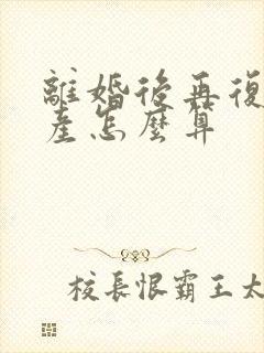 离婚后再复婚财产怎么算封面