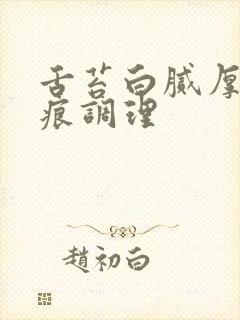 舌苔白腻厚有齿痕调理