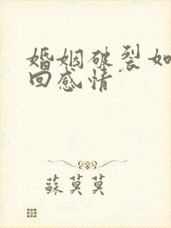 婚姻破裂如何挽回感情