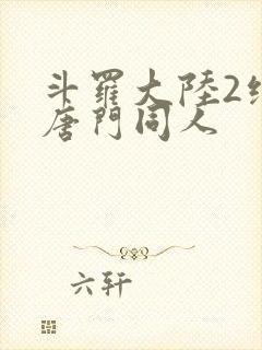 斗罗大陆2绝世唐门同人封面