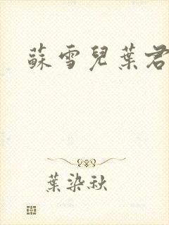 苏雪儿叶君临封面