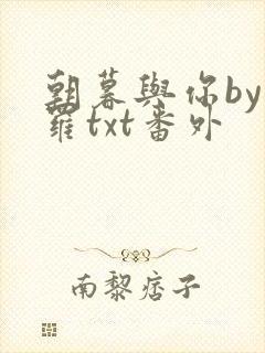 朝暮与你by弥罗txt番外封面