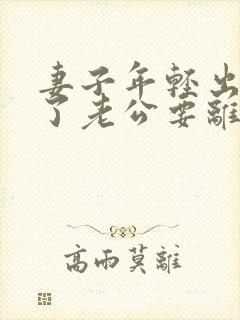 妻子年轻出轨老了老公要离婚封面