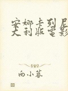 安娜卡列尼娜意大利版电影封面