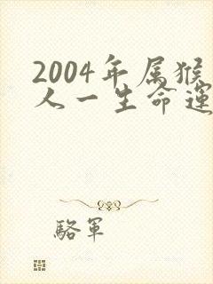 2004年属猴人一生命运如何