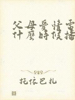 父母爱情电视剧什么时候播出封面