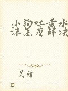 小狗吐黄水带泡沫怎么解决封面