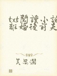 txt阅读小说离婚后前夫哭着求复婚