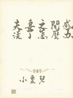 夫妻之间感情变淡了怎么办