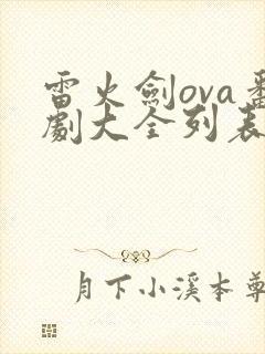 雷火剑ova番剧大全列表