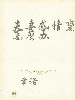 夫妻感情变越淡怎么办