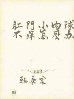 肛门小肉球不痛不痒怎么办