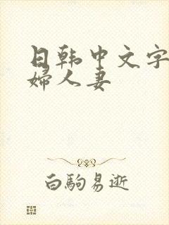 日韩中文字幕少妇人妻
