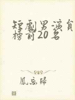 短剧男演员排行榜前20名