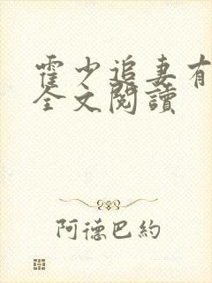 霍少追妻有点忙全文阅读