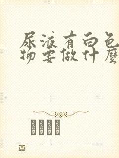 尿液有白色沉淀物要做什么检查封面