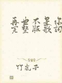 再也不是你原唱完整版歌词封面