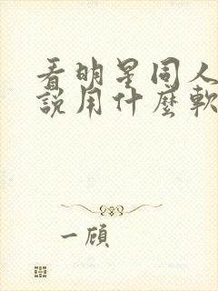 看明星同人文小说用什么软件好