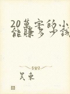 20万字的小说能赚多少钱