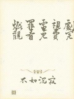 燃罪电视剧在线观看免费完整版封面