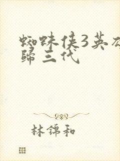 蜘蛛侠3英雄无归三代封面