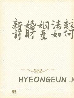 新婚姻法离婚婚前财产如何分割