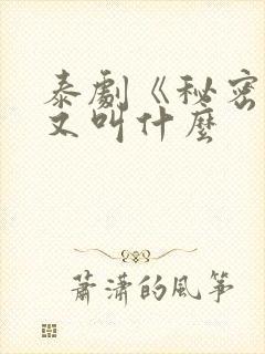 泰剧《秘密爱》又叫什么