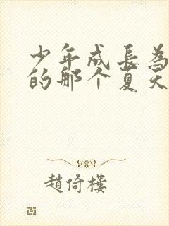 少年成长为大人的那个夏天在线观看