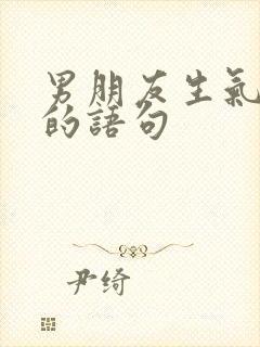 男朋友生气哄他的语句