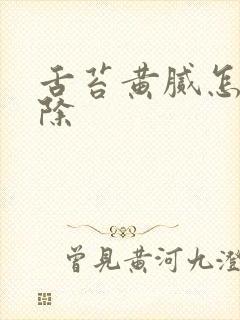 舌苔黄腻怎么去除