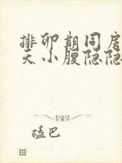 排卵期同房第三天小腹隐隐作痛