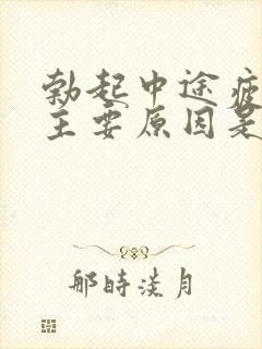 勃起中途疲软的主要原因是