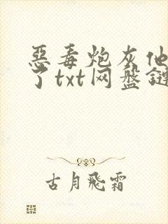 恶毒炮灰他不活了txt网盘链接