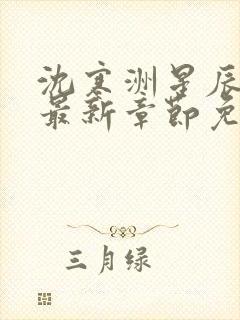 沈寒洲星辰小说最新章节免费阅读封面