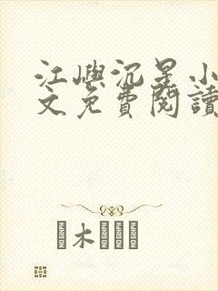 江屿沉星小说全文免费阅读