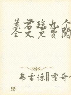 叶君临九个师傅全文免费阅读封面