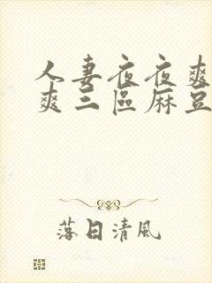 人妻夜夜爽天天爽三区麻豆av