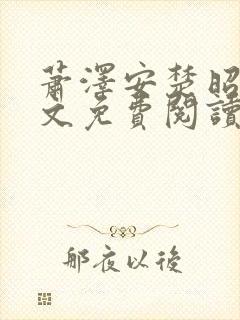 萧泽安楚昭月全文免费阅读最新章节封面