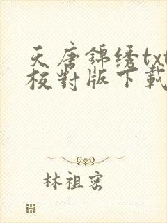 天唐锦绣txt校对版下载